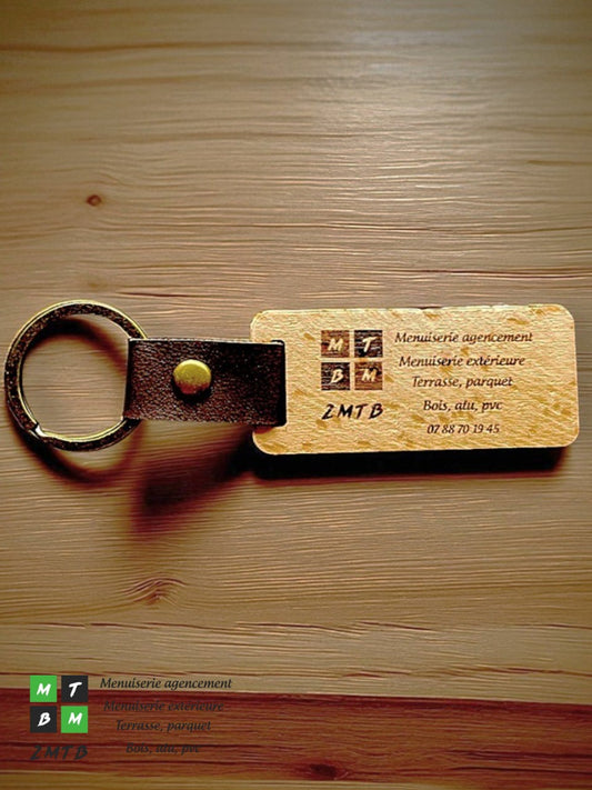 Porte clé en bois personnalisable