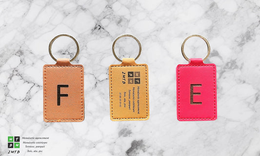 Porte clé en simili cuir personnalisable